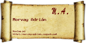 Morvay Adrián névjegykártya